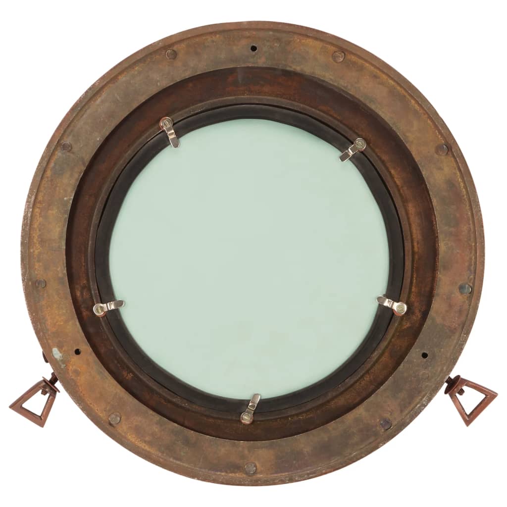 Wall ox mirror and glass and glass Ø38 cm