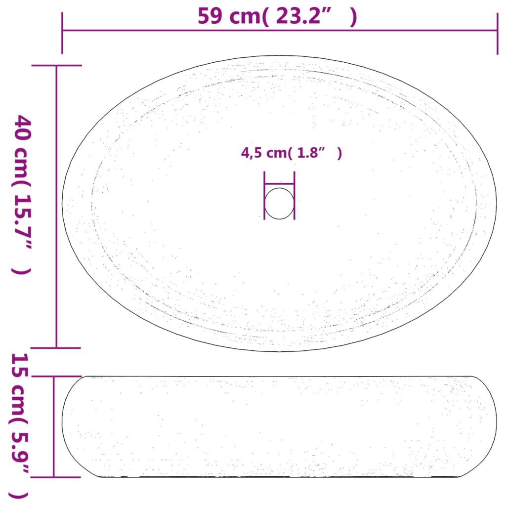 Brown Green Oval Ceramic Wink 59x40x15 cm