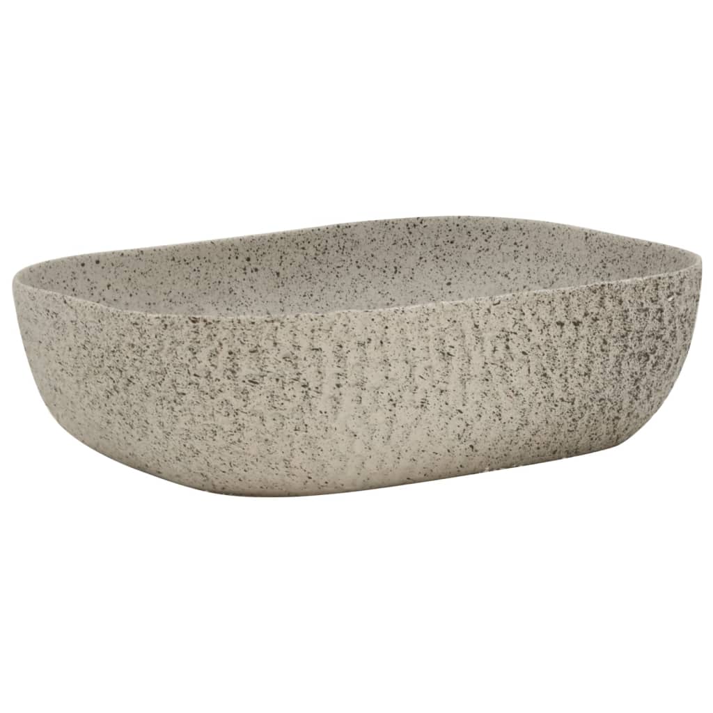 Lavabo sobre encimera rectangular cerámica gris 48x37,5x13,5 cm - Vetonek