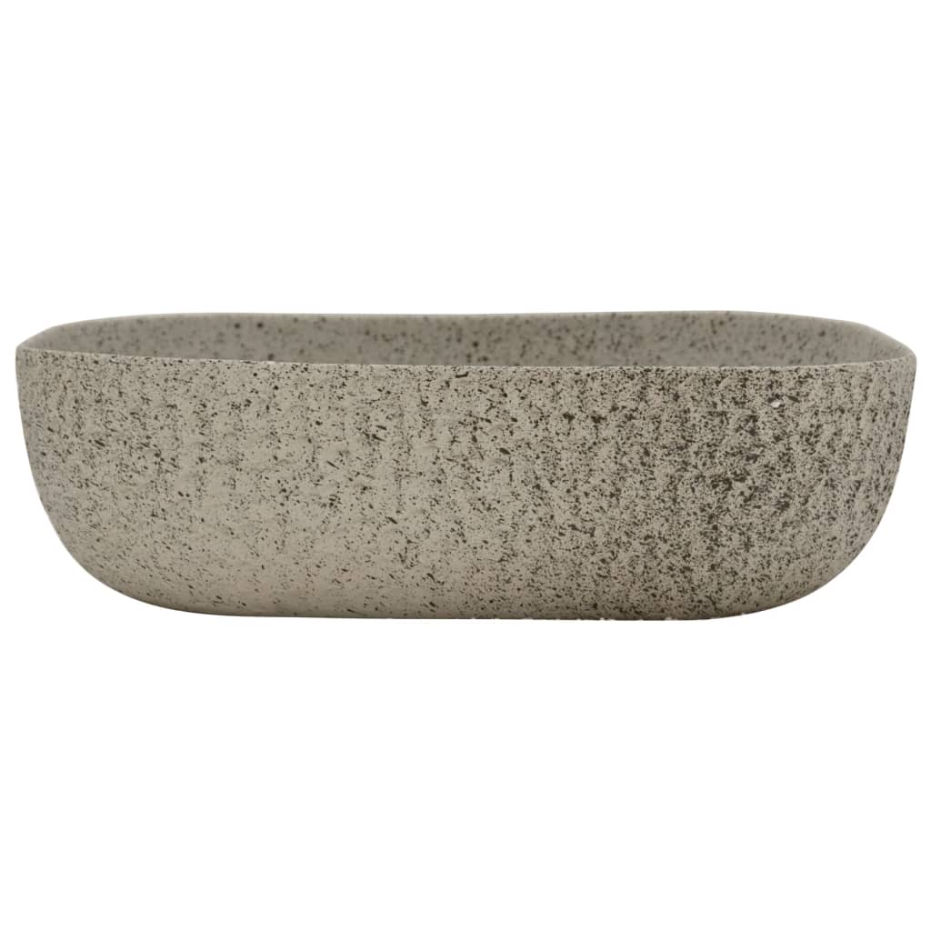 Lavabo sobre encimera rectangular cerámica gris 48x37,5x13,5 cm - Vetonek