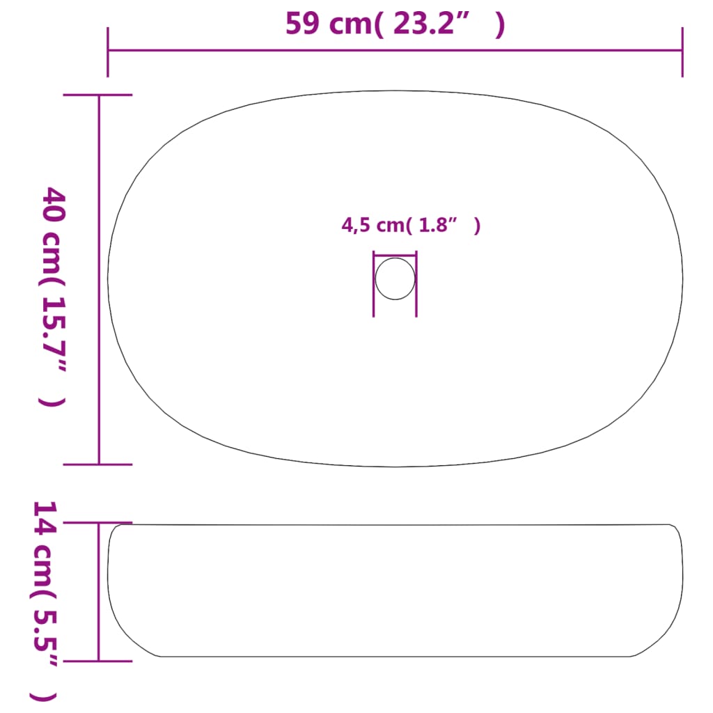 Turquoise ceramic oval countertop 59x40x14 cm