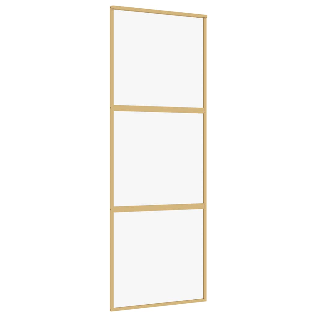 Transparent ESG glass and aluminum golden sliding door 