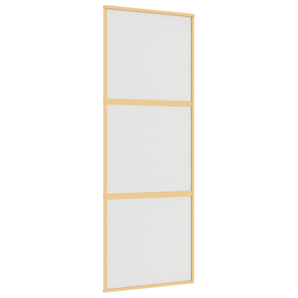 Gold sliding door frosted ESG glass aluminum 76x205cm 