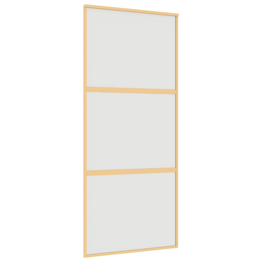 Gold sliding door frosted ESG glass aluminum 90x205cm 