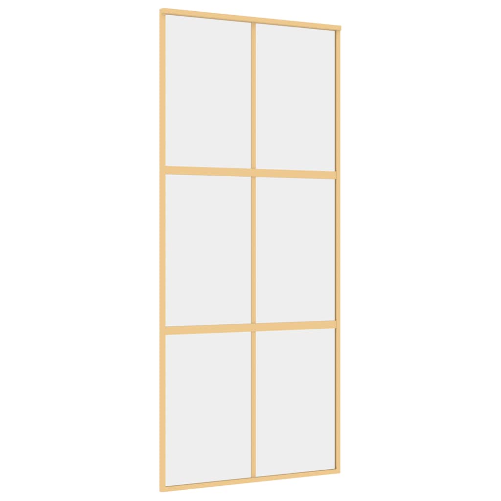 Transparent ESG glass and aluminum golden sliding door 