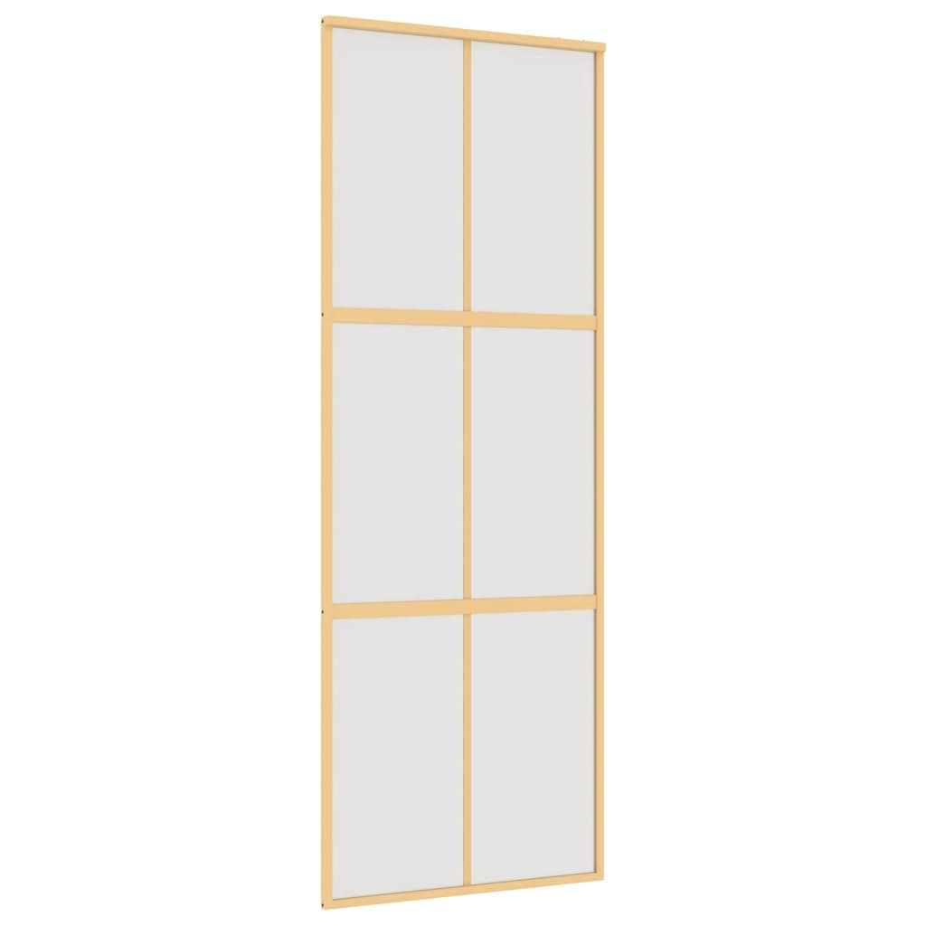 Gold sliding door frosted ESG glass aluminum 76x205cm 