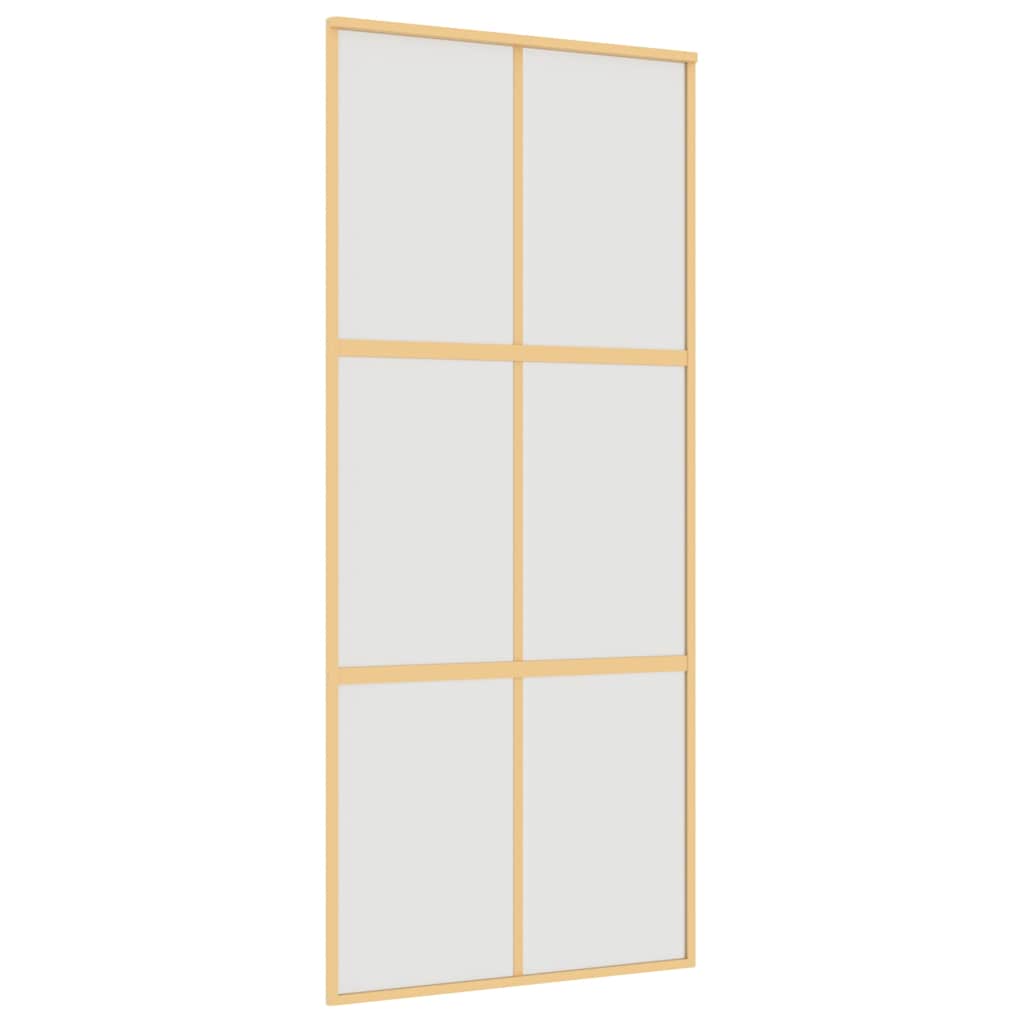 Golden sliding door frosted ESG glass aluminum 90x205cm 