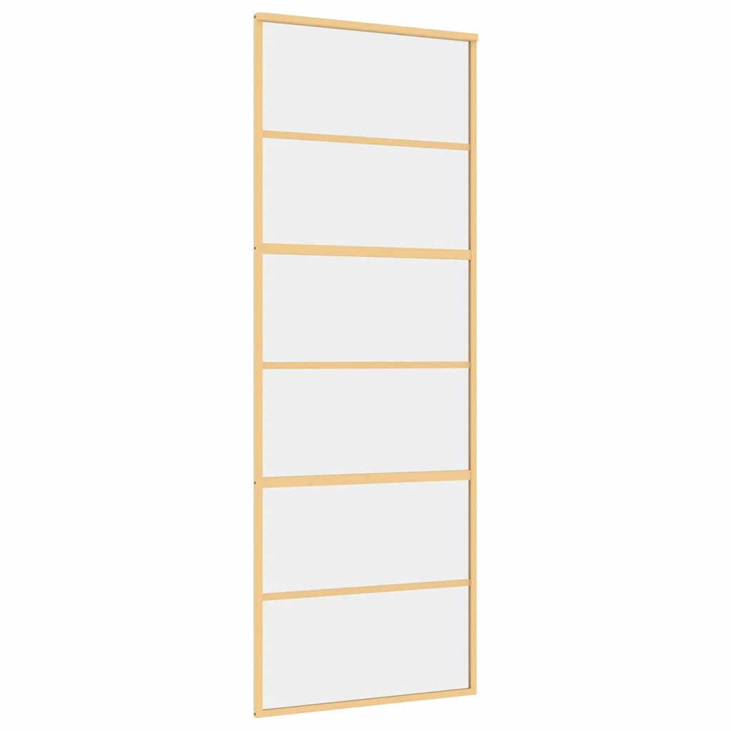 Transparent ESG glass and aluminum golden sliding door 