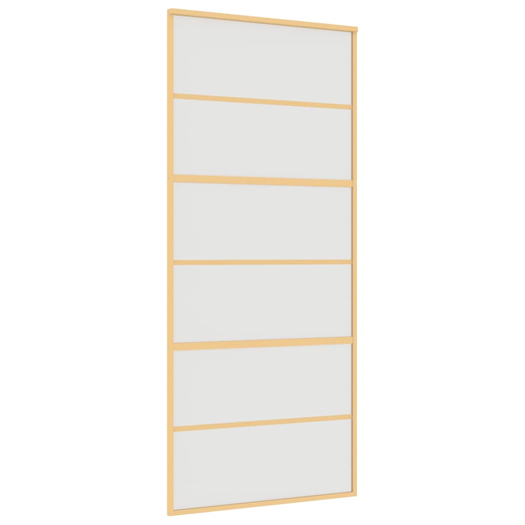 Golden sliding door frosted ESG glass aluminum 90x205cm 