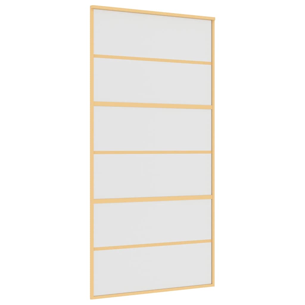 Puerta Corredera de Vidrio ESG Esmerilado y Aluminio Dorado 102,5 x 205 cm