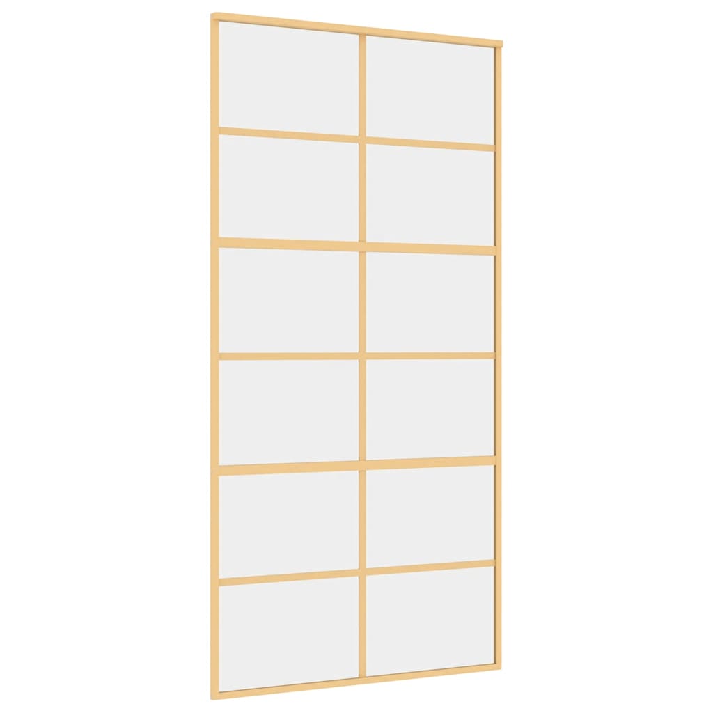 Transparent ESG glass and aluminum gold sliding door 