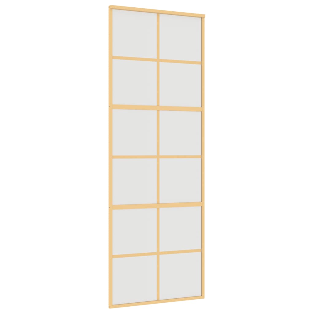 Golden sliding door frosted ESG glass aluminum 76x205cm 