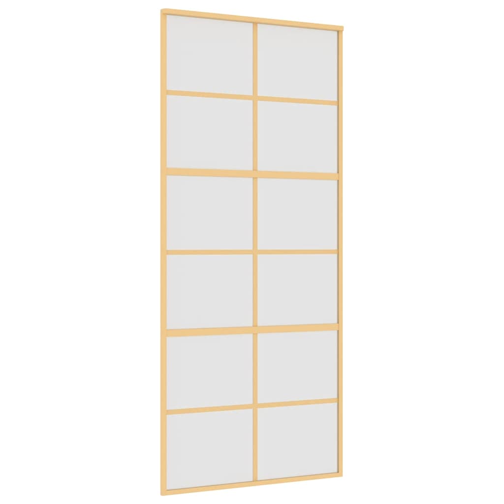 Golden sliding door frosted ESG glass aluminum 90x205cm 