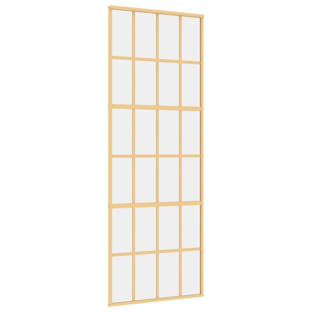Transparent ESG glass and aluminum gold sliding door 