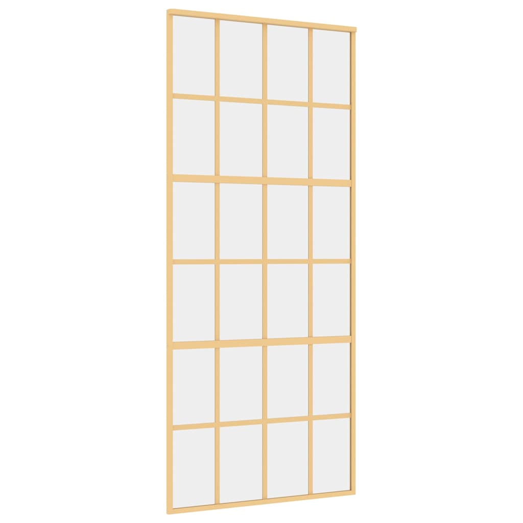 Transparent ESG glass and aluminum golden sliding door 