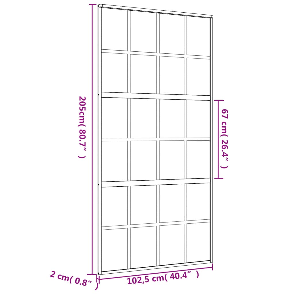 Goldglasgruppen -Tor transparent und Aluminium