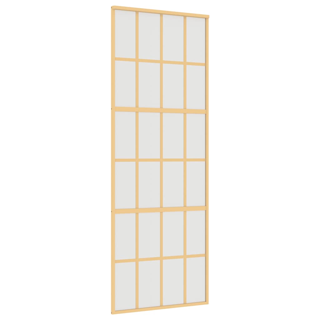 Golden sliding door frosted ESG glass aluminum 76x205cm 