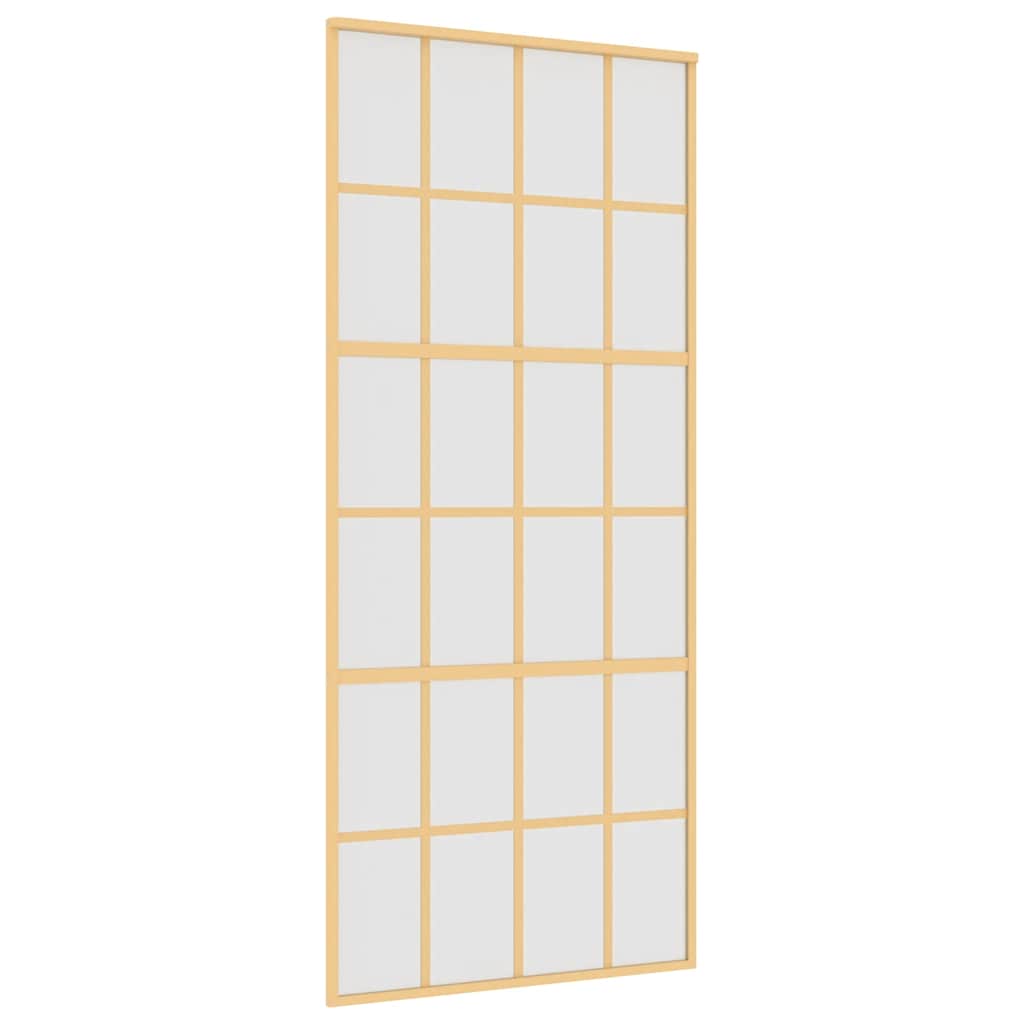 Golden sliding door frosted ESG glass aluminum 90x205cm 