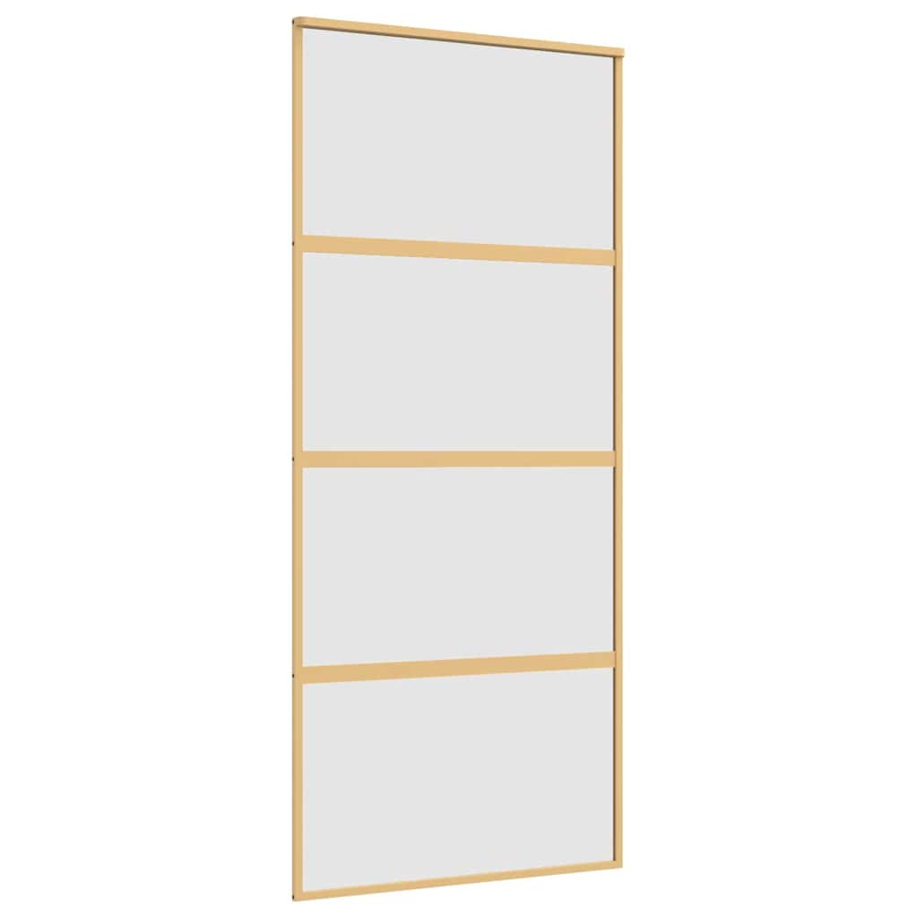 Golden sliding door frosted ESG glass aluminum 90x205cm 