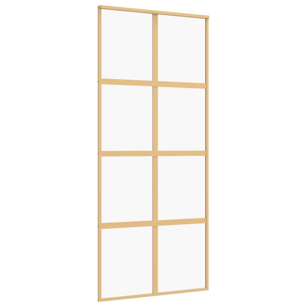 Transparent ESG glass and aluminum gold sliding door 