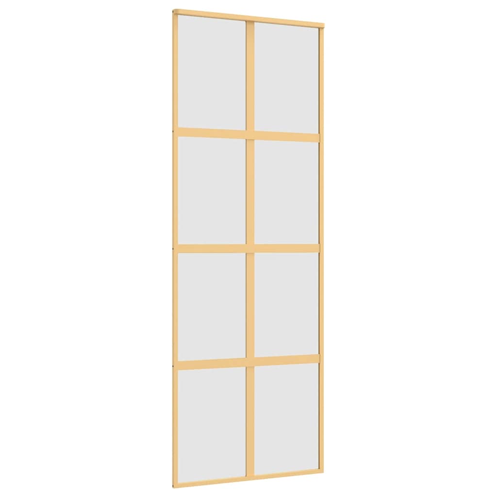 Golden sliding door frosted ESG glass aluminum 76x205cm 