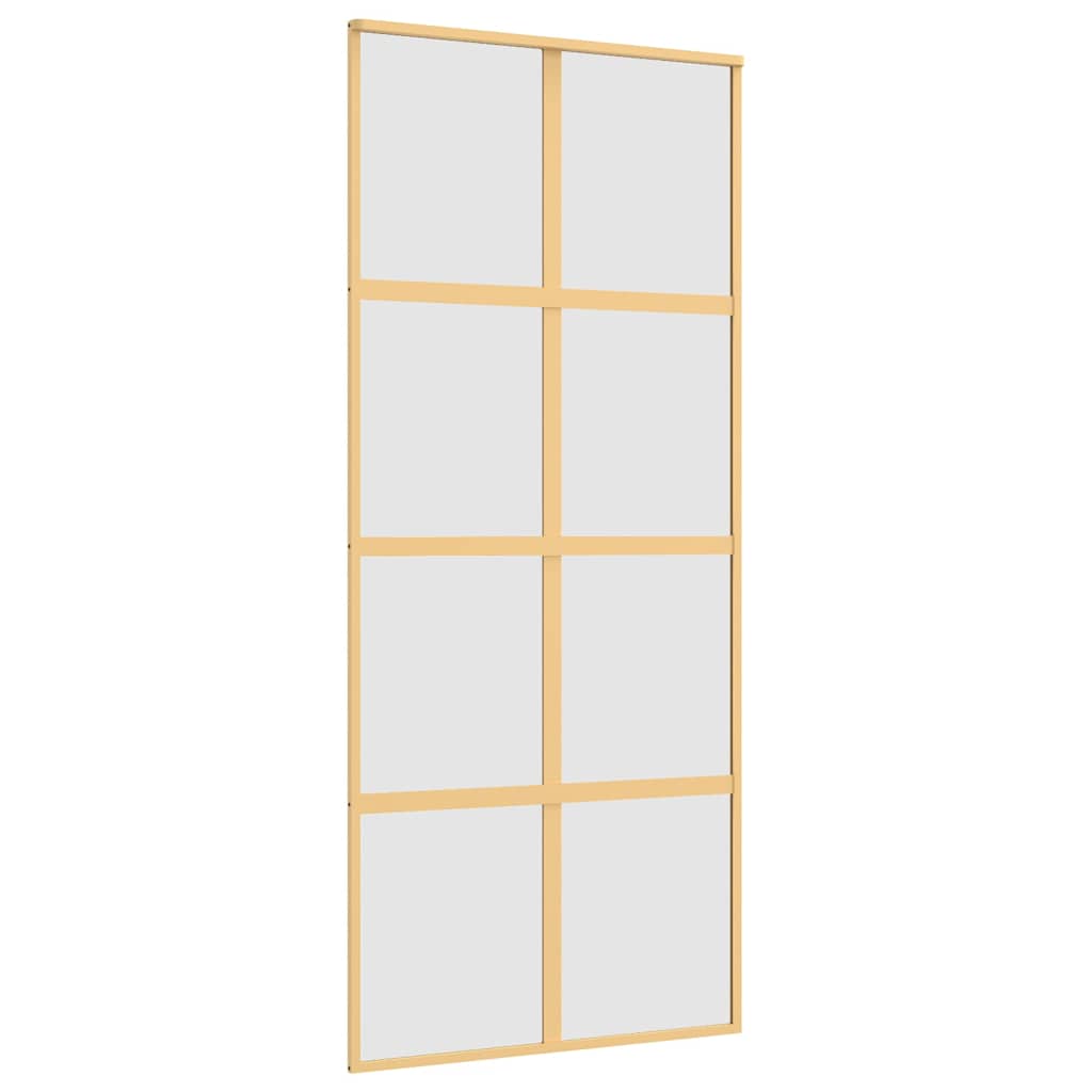 Gold sliding door frosted ESG glass aluminum 90x205cm 