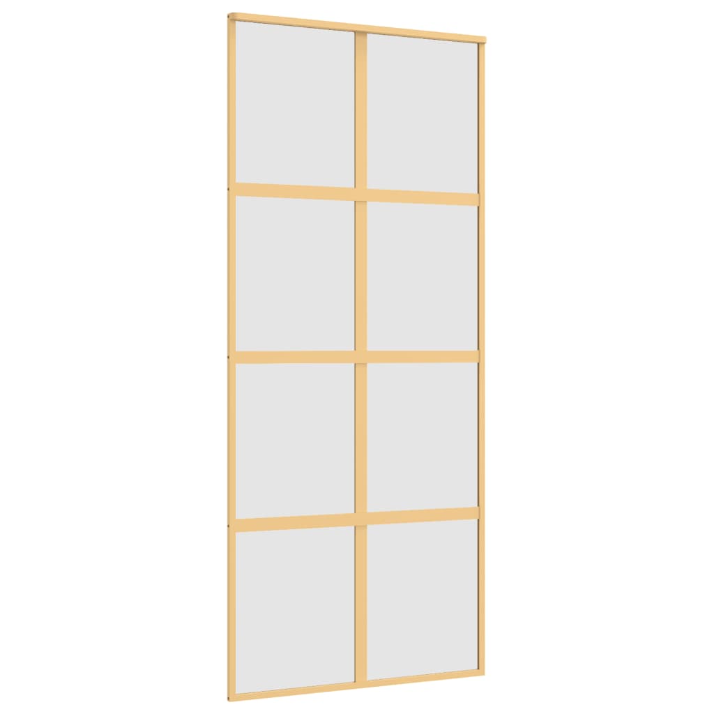 Puerta corredera dorada vidrio ESG esmerilado aluminio 90x205cm - Vetonek