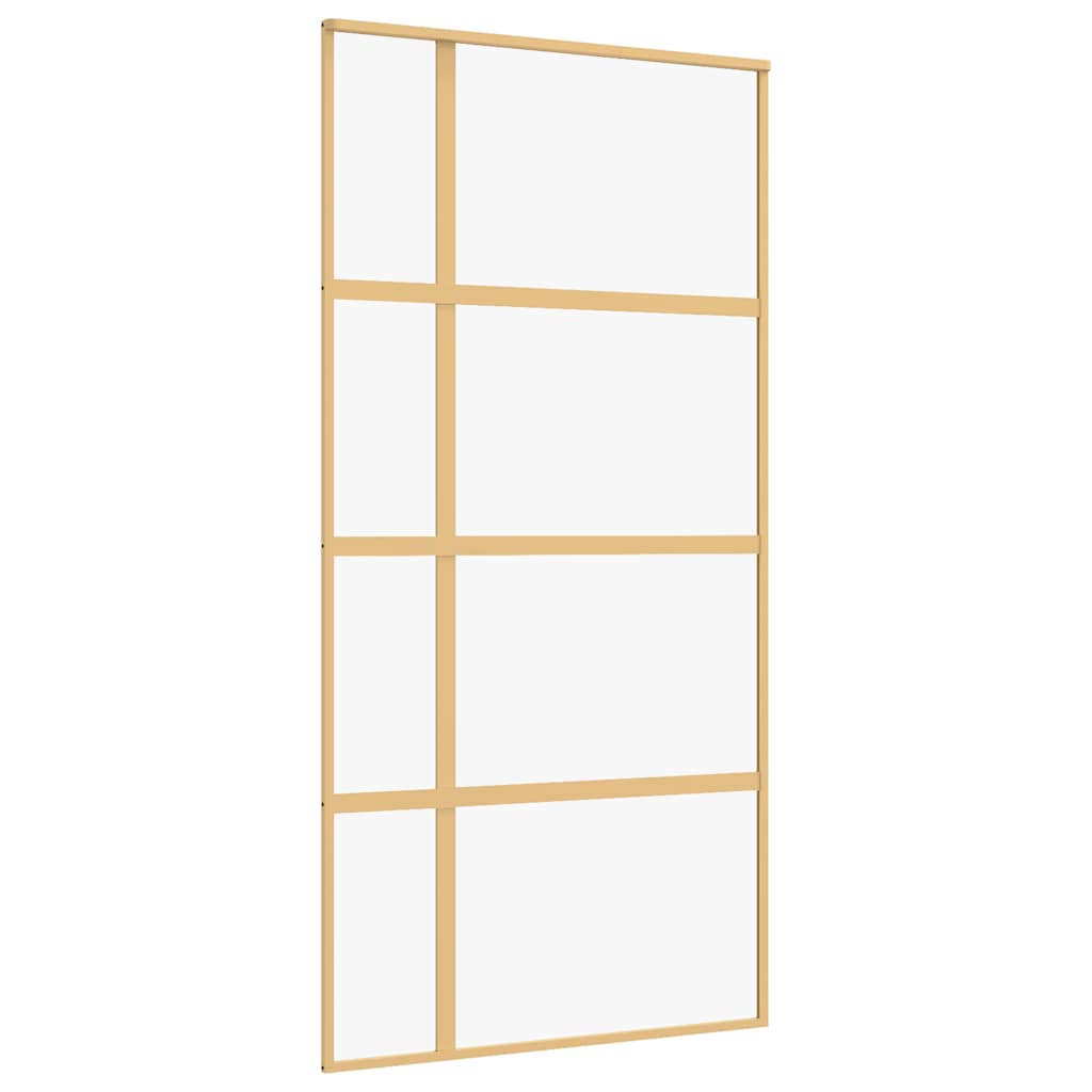 Transparent ESG glass and aluminum golden sliding door 