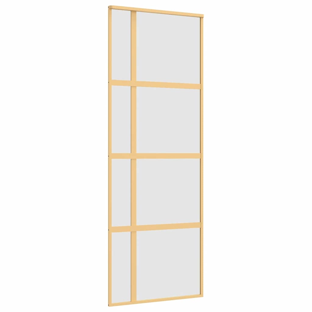 Gold sliding door frosted ESG glass aluminum 76x205cm 