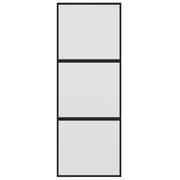 Puerta corredera vidrio templado y aluminio negra 76x205 cm - Vetonek