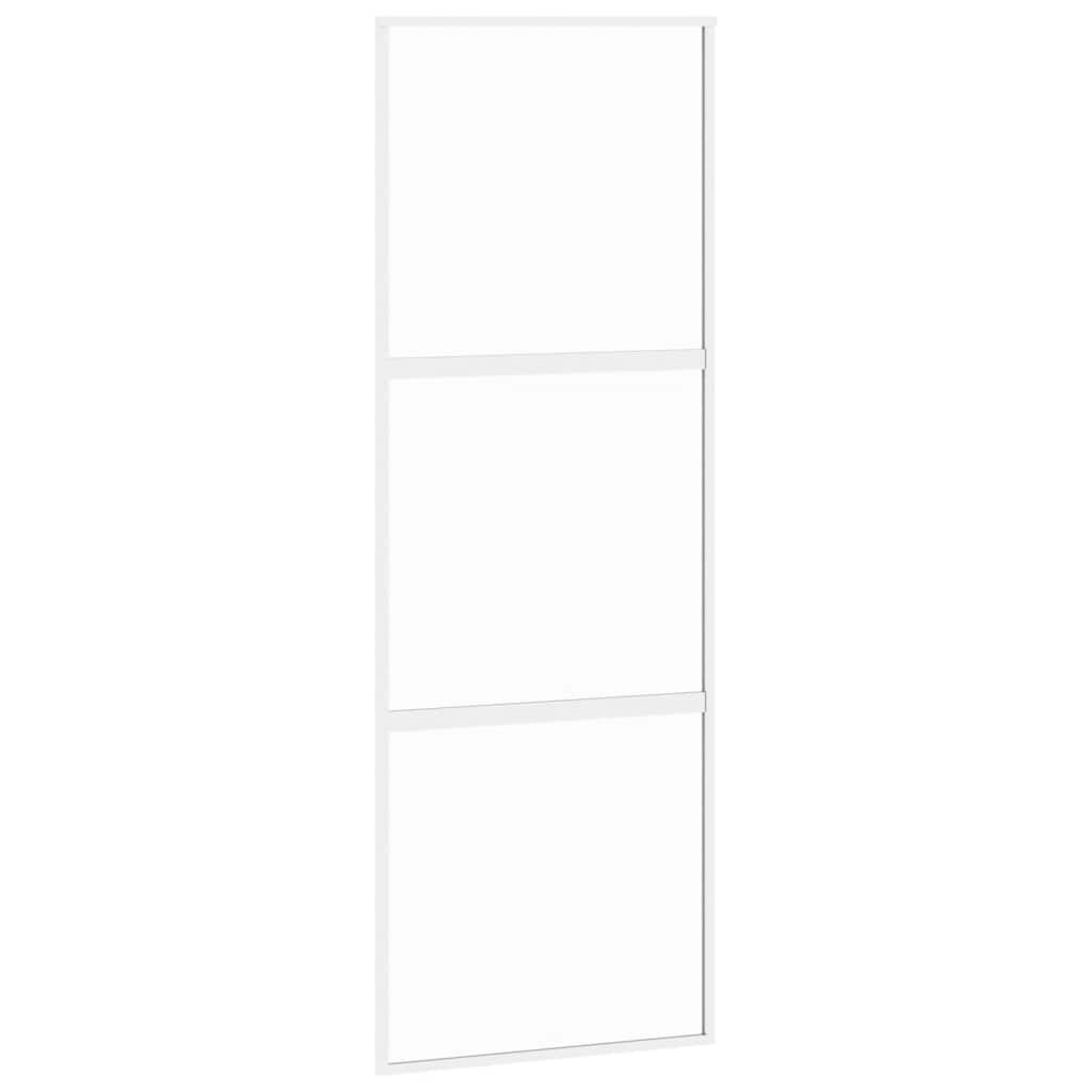 Sliding door tempered glass and white aluminum 76x205 cm 