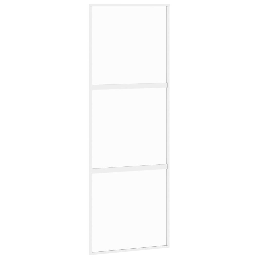 Vetonek Puerta corredera vidrio templado y aluminio blanca 76x205 cm