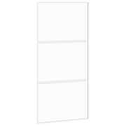 Vetonek Puerta corredera vidrio templado y aluminio blanca 102,5x205 cm