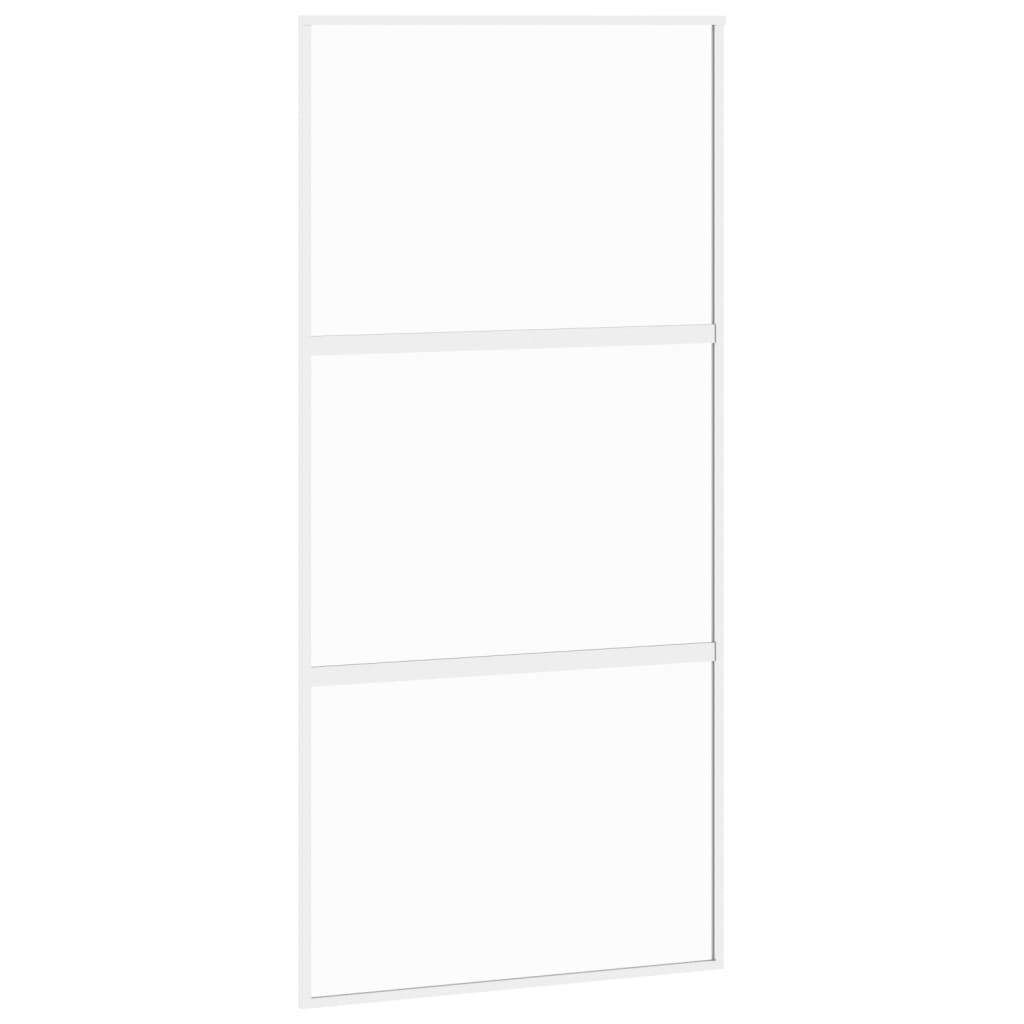 Vetonek Puerta corredera vidrio templado y aluminio blanca 102,5x205 cm
