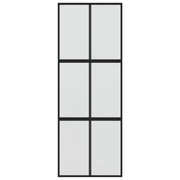 Puerta corredera vidrio templado y aluminio negra 76x205 cm v0419 - Vetonek