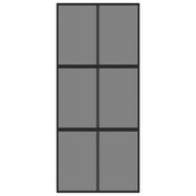 Puerta corredera vidrio templado y aluminio negra 90x205 cm v0488 - Vetonek