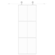 Puerta corredera vidrio templado y aluminio blanca 76x205 cm - Vetonek