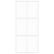 Puerta corredera vidrio templado y aluminio blanca 90x205 cm v0518 - Vetonek