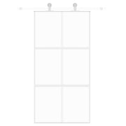Puerta corredera vidrio templado y aluminio blanca 102,5x205 cm v0525 - Vetonek