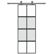 Puerta corredera vidrio templado y aluminio negra 76x205 cm - Vetonek