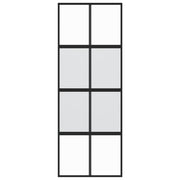 Puerta corredera vidrio templado y aluminio negra 76x205 cm - Vetonek