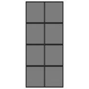 Puerta corredera vidrio templado y aluminio negra 90x205 cm v0600 - Vetonek