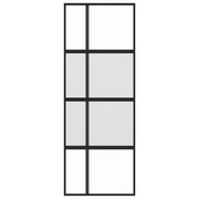 Puerta corredera vidrio templado y aluminio negra 76x205 cm v0624 - Vetonek