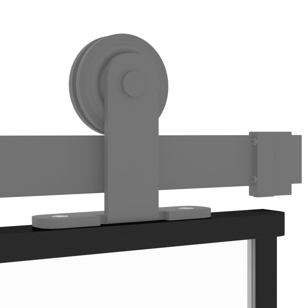 Puerta corredera vidrio templado y aluminio negra 76x205 cm v0624 - Vetonek