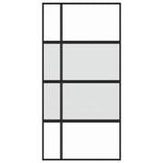 Puerta corredera vidrio templado y aluminio negra 102,5x205 cm v0648 - Vetonek