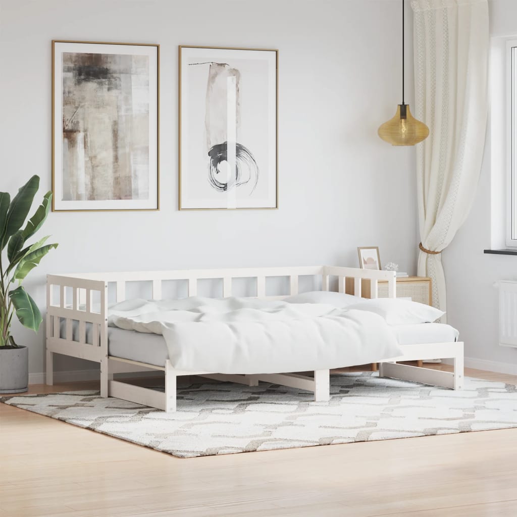 Vetonek Sofá cama nido madera maciza de pino blanco 80x200 cm