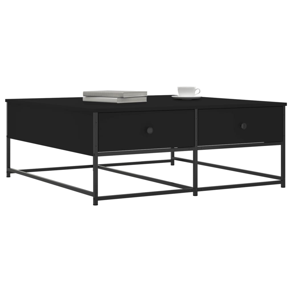 Mesa de centro madera de ingeniería negro 100x99x40 cm