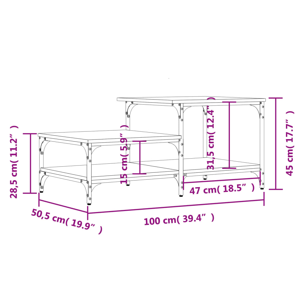 Sonoma 100x50.5x45 cm wood center table