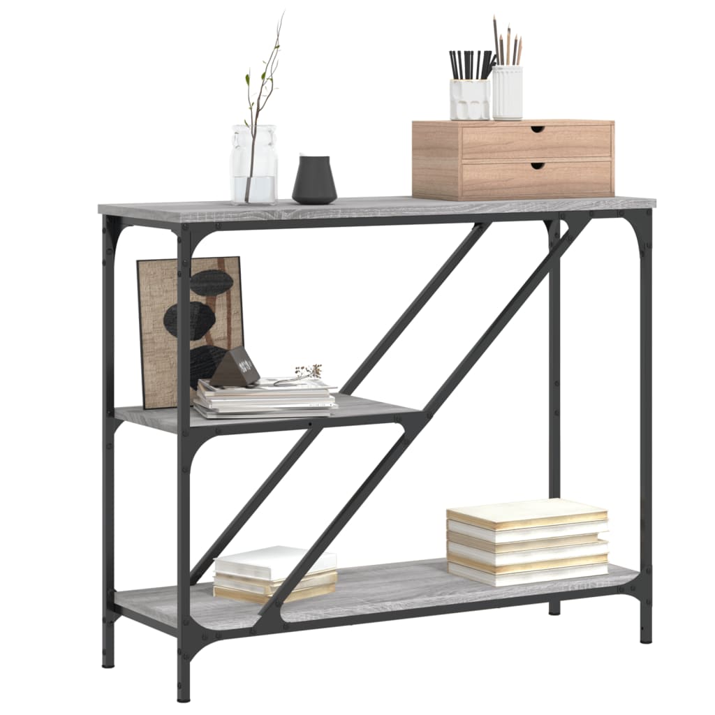 Mesa consola madera de ingeniería gris Sonoma 88,5x30x75 cm - Vetonek