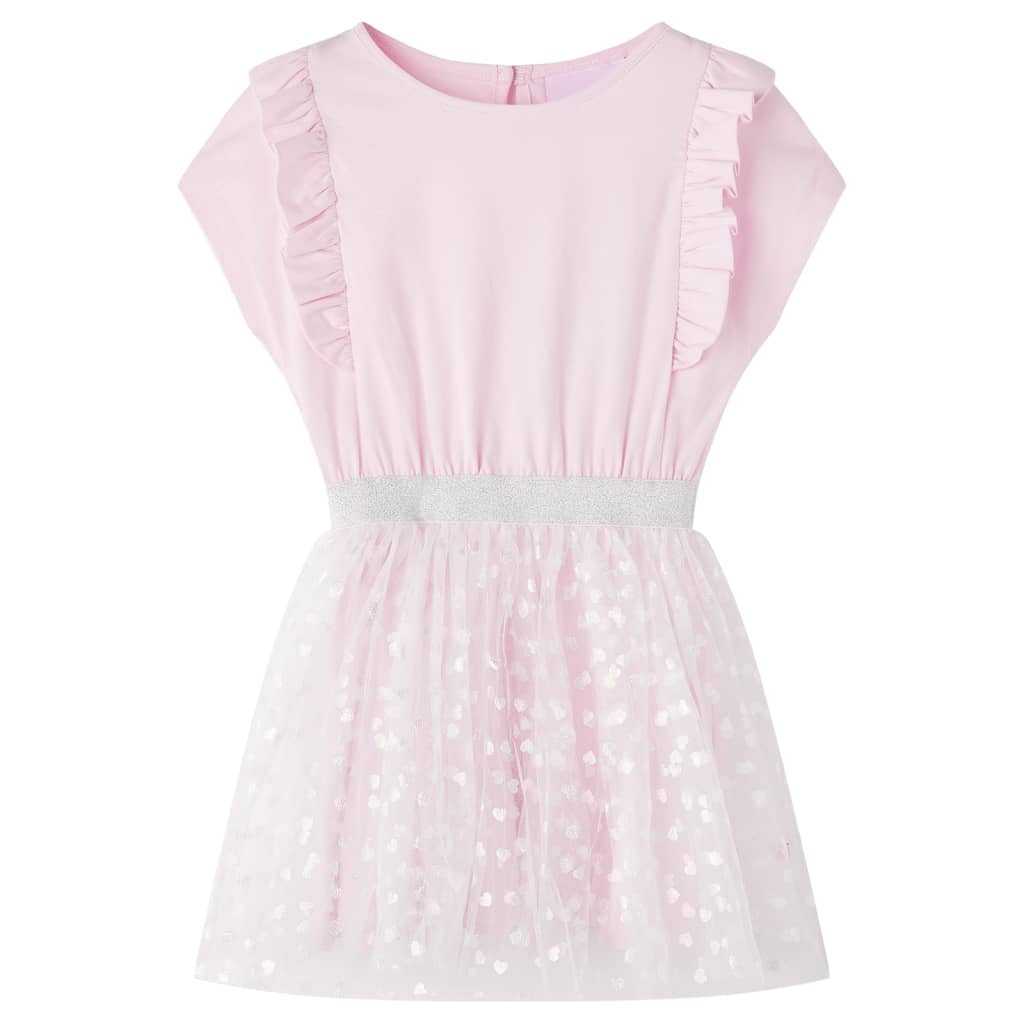 Vestido infantil volantes rosa claro 104